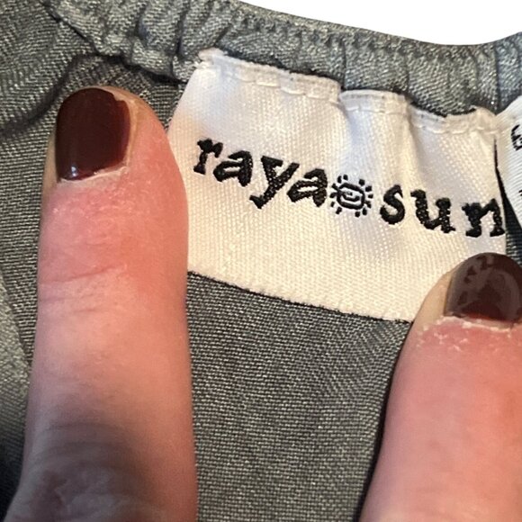 Raya Sun Blue Ombre Embroidered Sleeveless Dress M Cotton Rayon Made In India - Picture 5 of 9